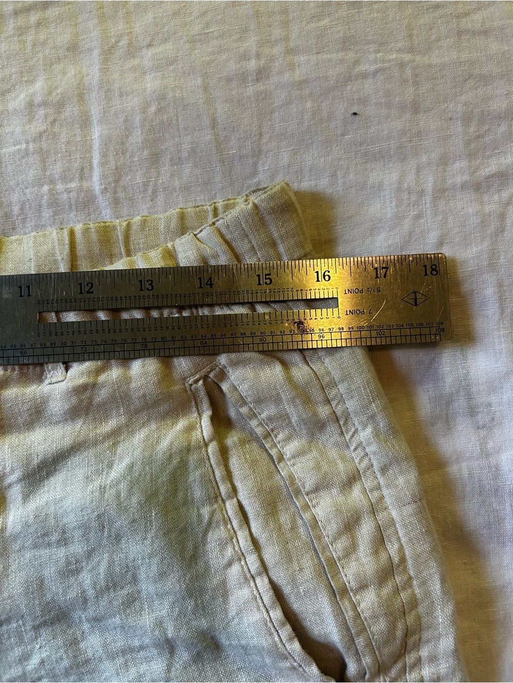 Men's Cream Linen Pants - Picture 4 of 6